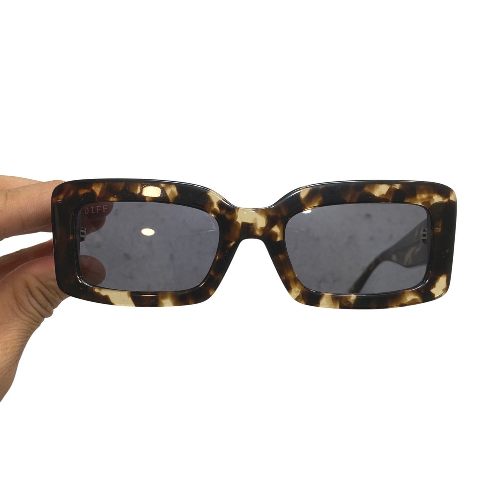DIFF INDY-DE01-0582 Sunglasses Womens One Size Brown Tortoise Rectangular Parts